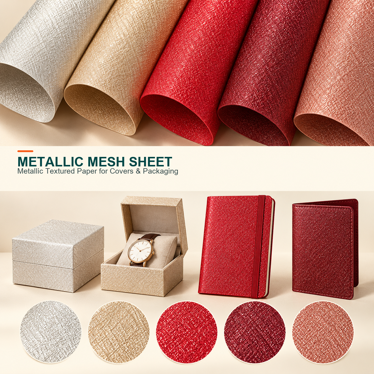 Metallic Mesh Artificial Leather Sheet main image