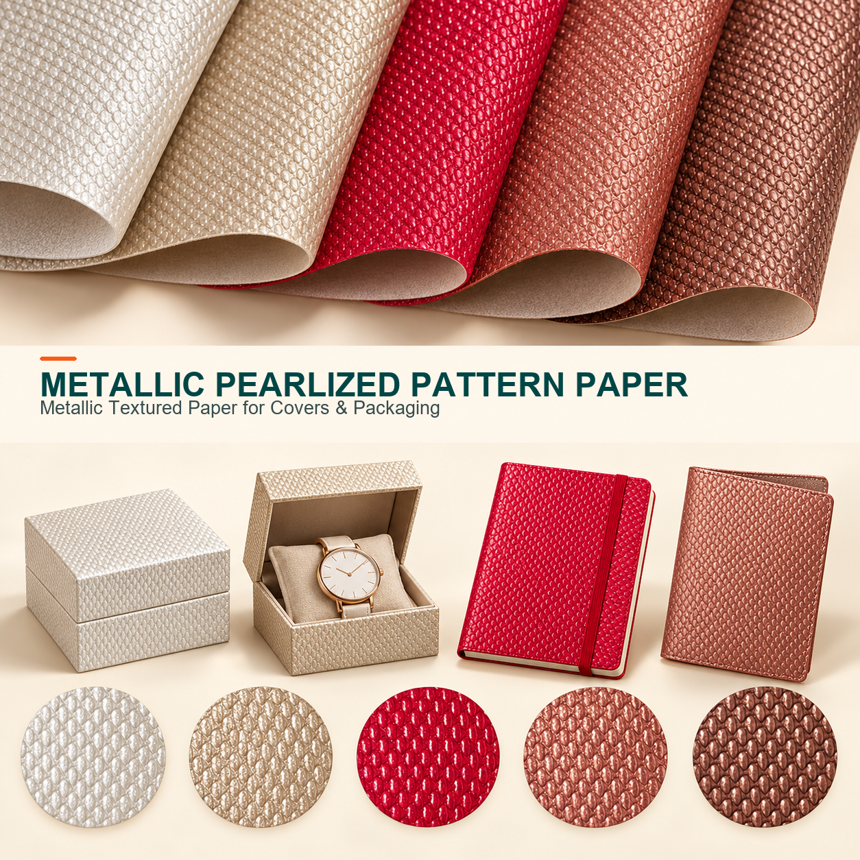 Metallic Pearlized Pattern Leather Paper main image