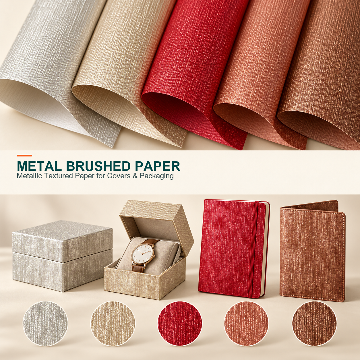 Metal brushed leather paper