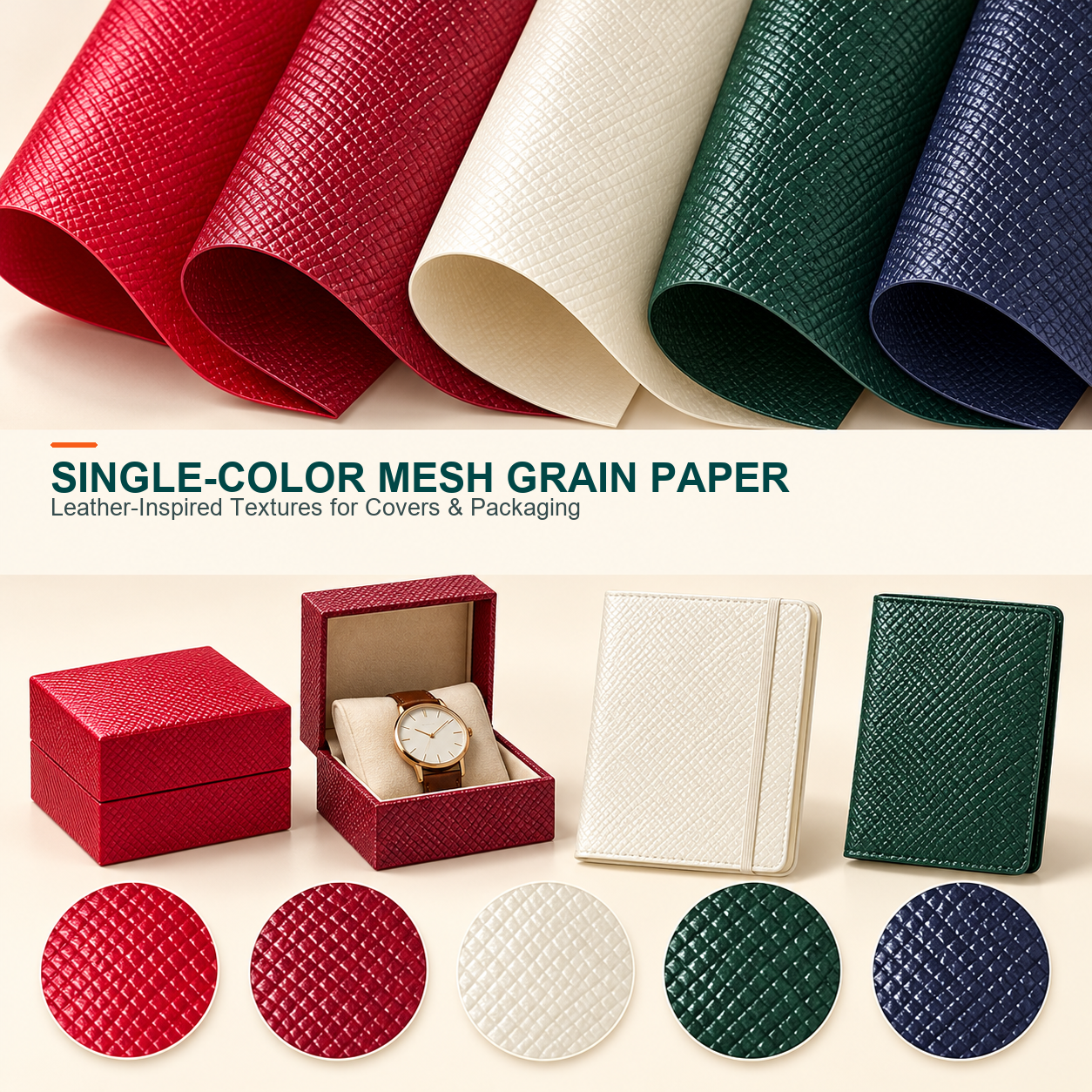 Single-color mesh grain leather paper