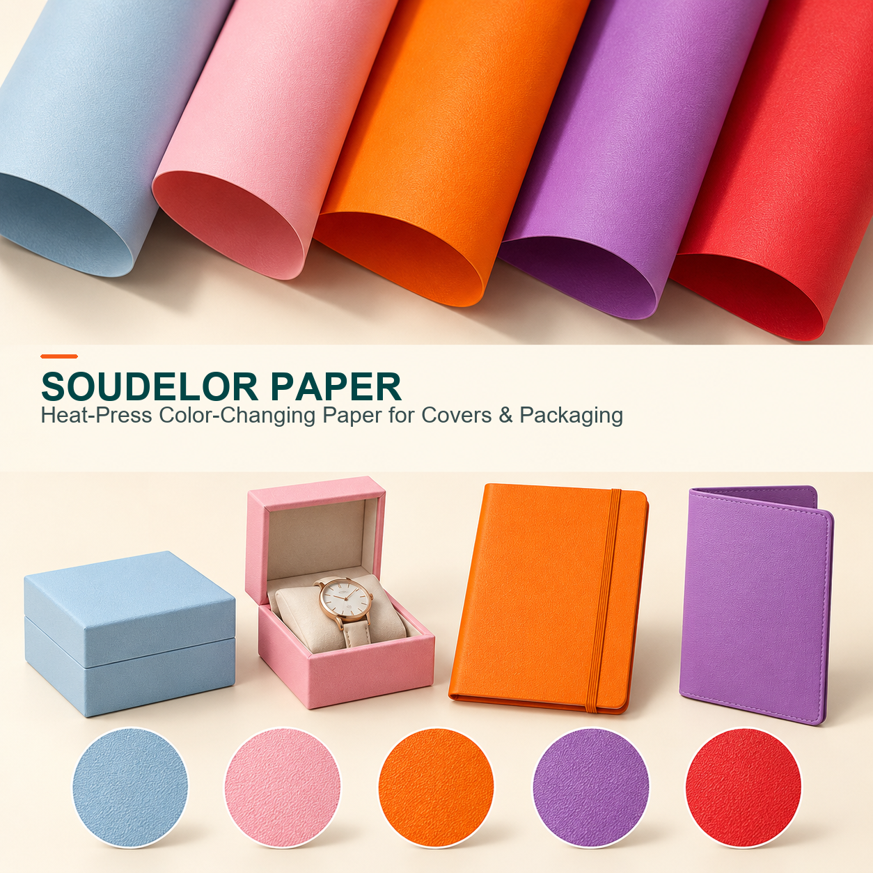 Thermochromic Tactile Soudelor Leather Paper main image