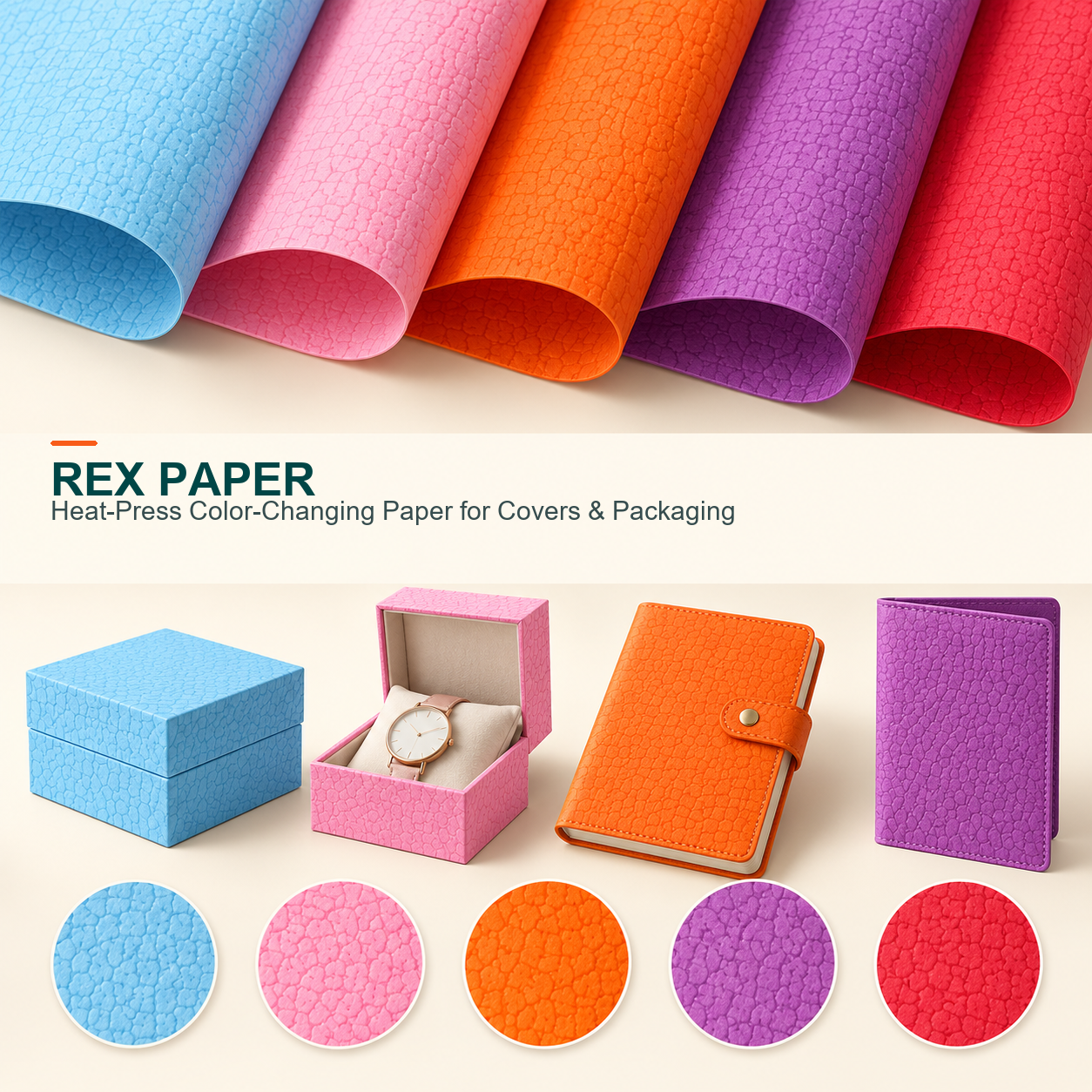Thermochromic Tactile Rex Leather Paper main image