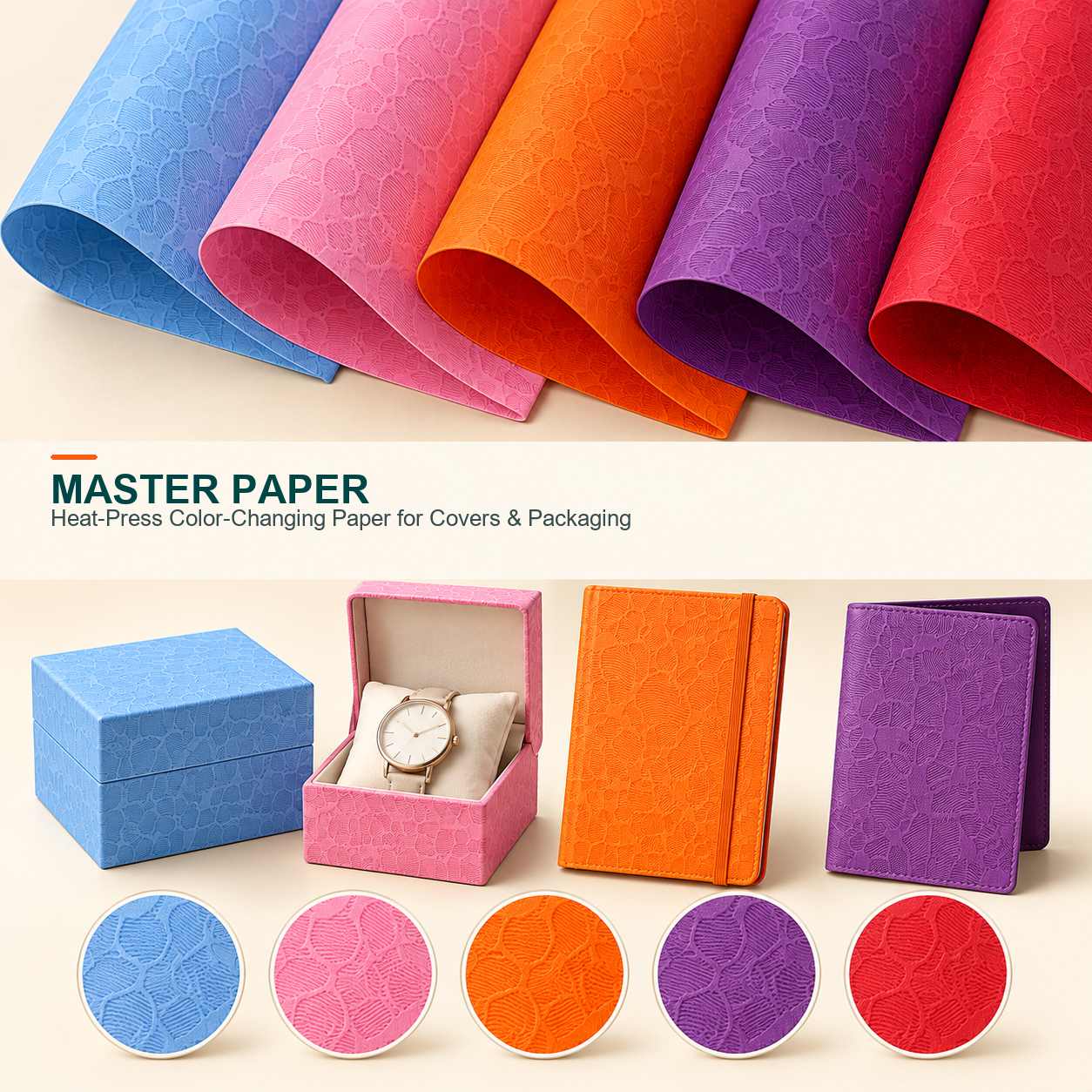 Thermochromic Tactile Master Leather Paper