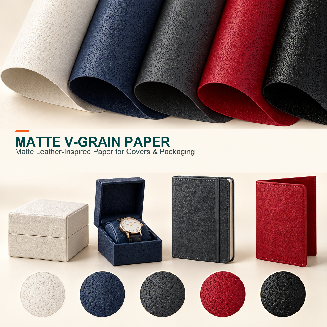 Matte V-Grain Leather Paper