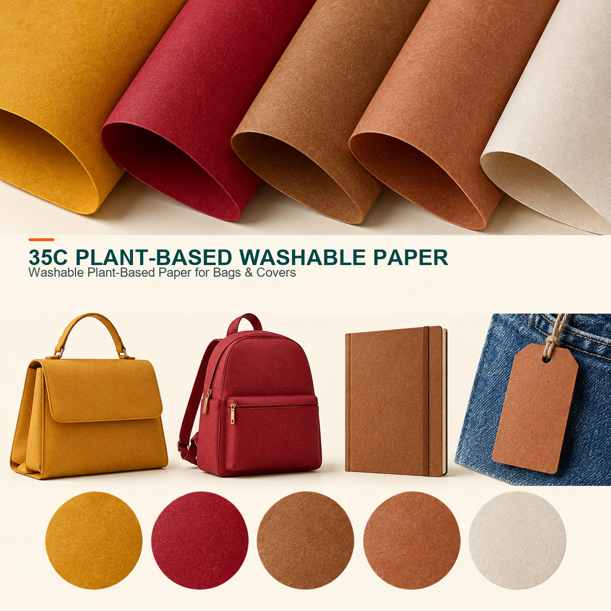35C Plant-Based Washable Synthetic Leather Paper main image