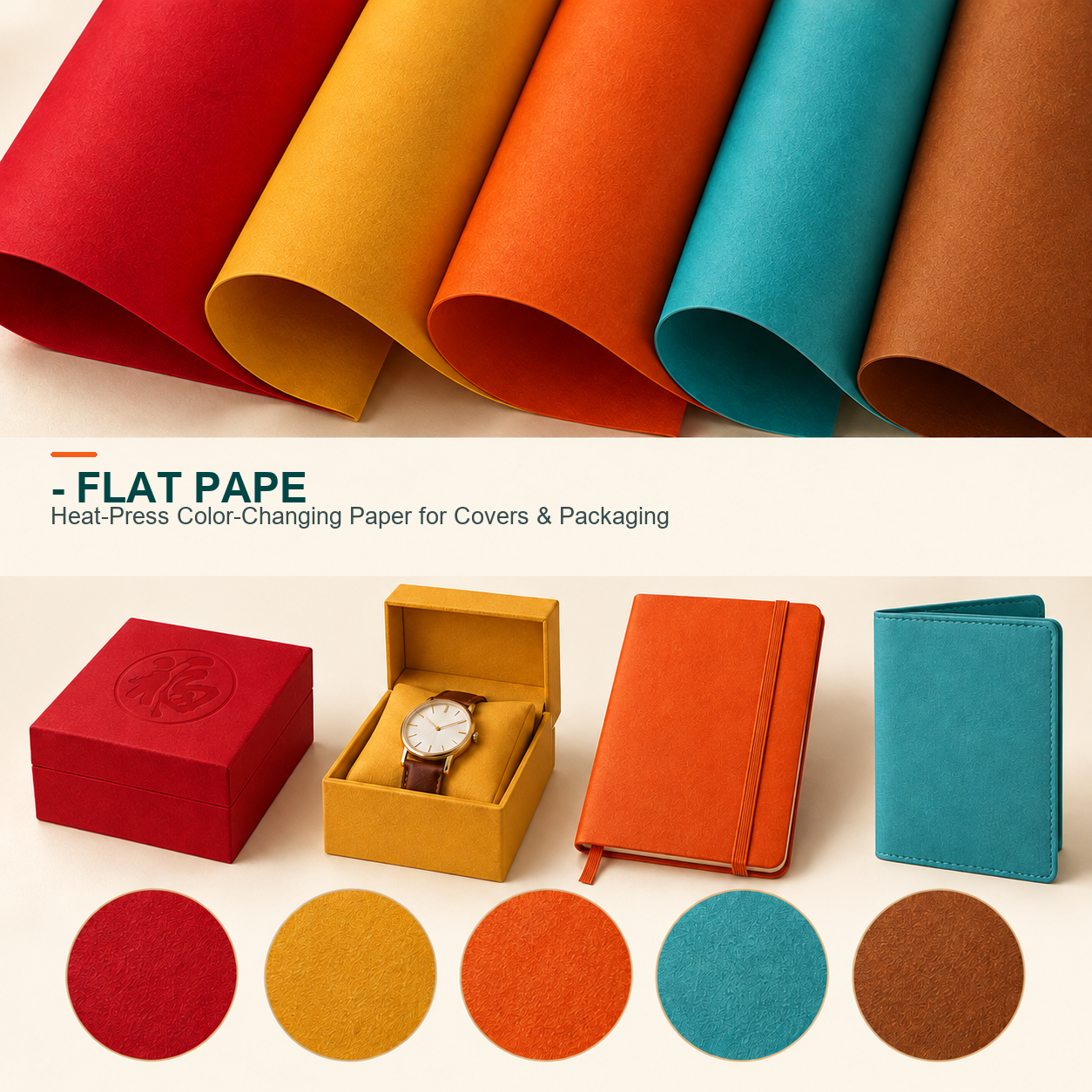 40C washable hot-pressed color-changing flat leather pape main image
