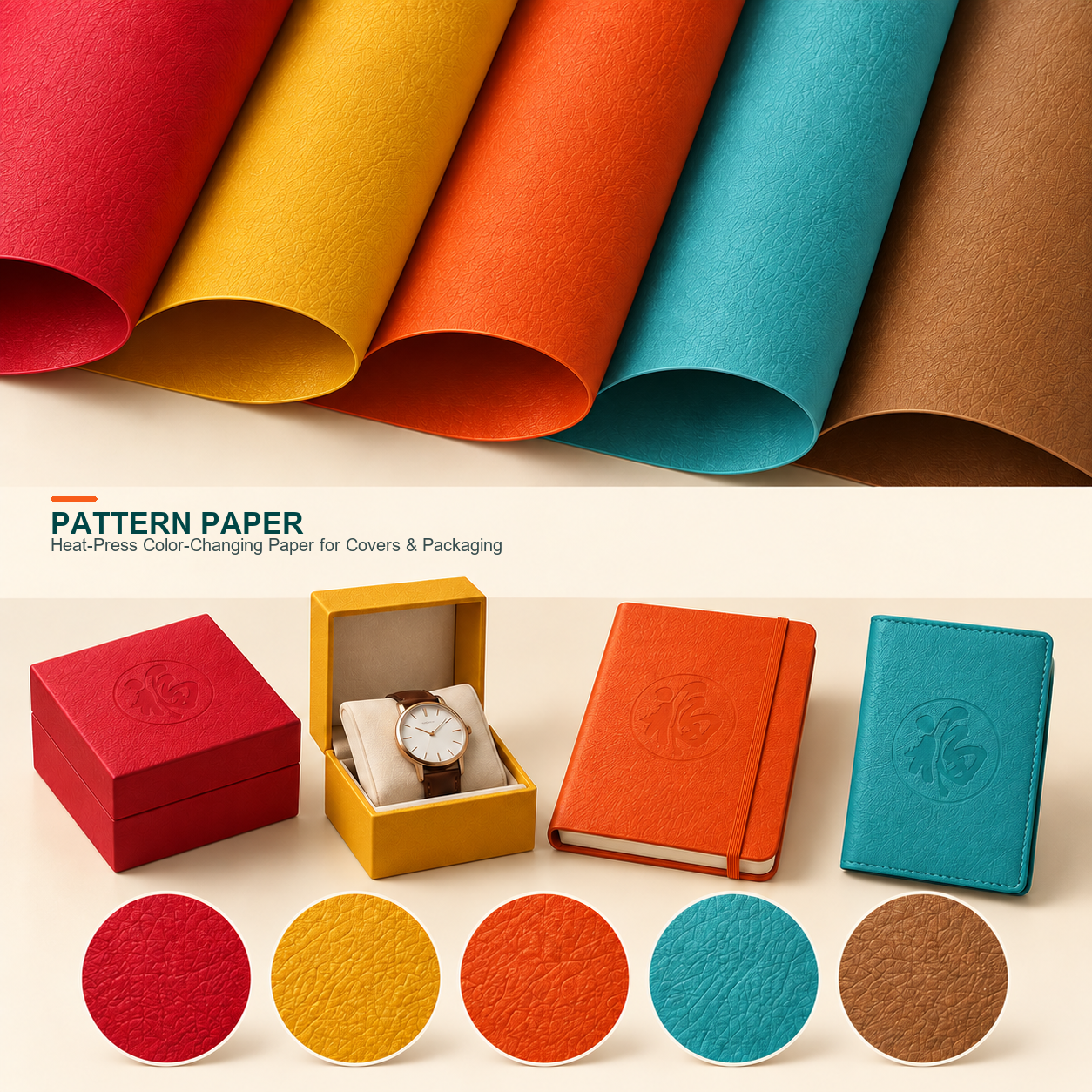 35C Water-wash Heat-press Color-changing Leather Pattern Leather Paper main image