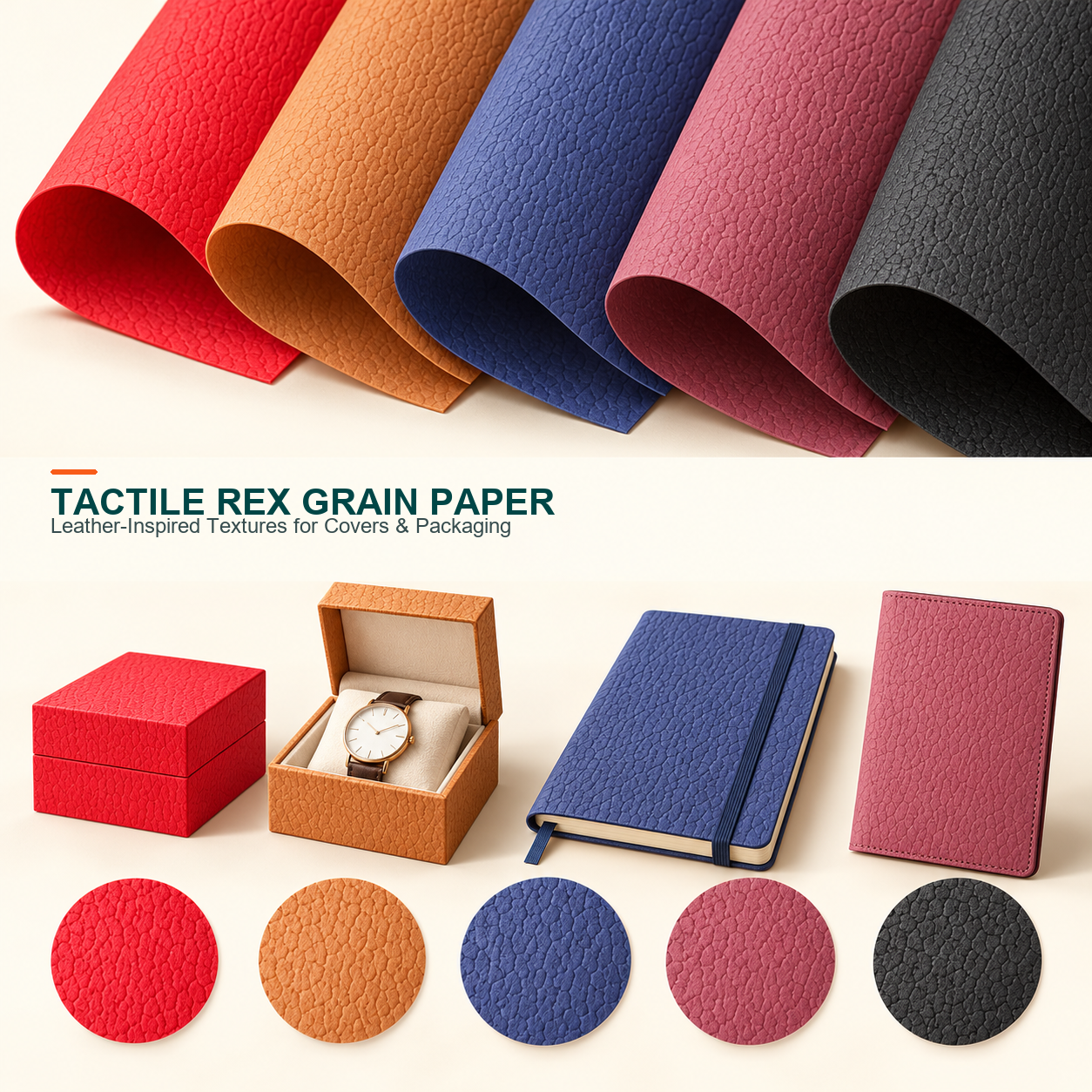 Tactile Rex Grain Synthetic Leather Paper
